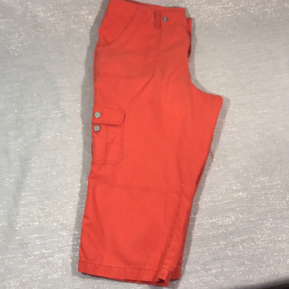 🌺SZ 14 LANE BRYANT ORANGE CARGO CROP PANTS